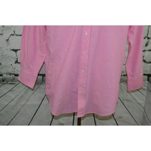 Nautica Men Oxford Pink Long Sleeve Dress Shirt Button Down Size 16 1/2 32/33 - Picture 3 of 11